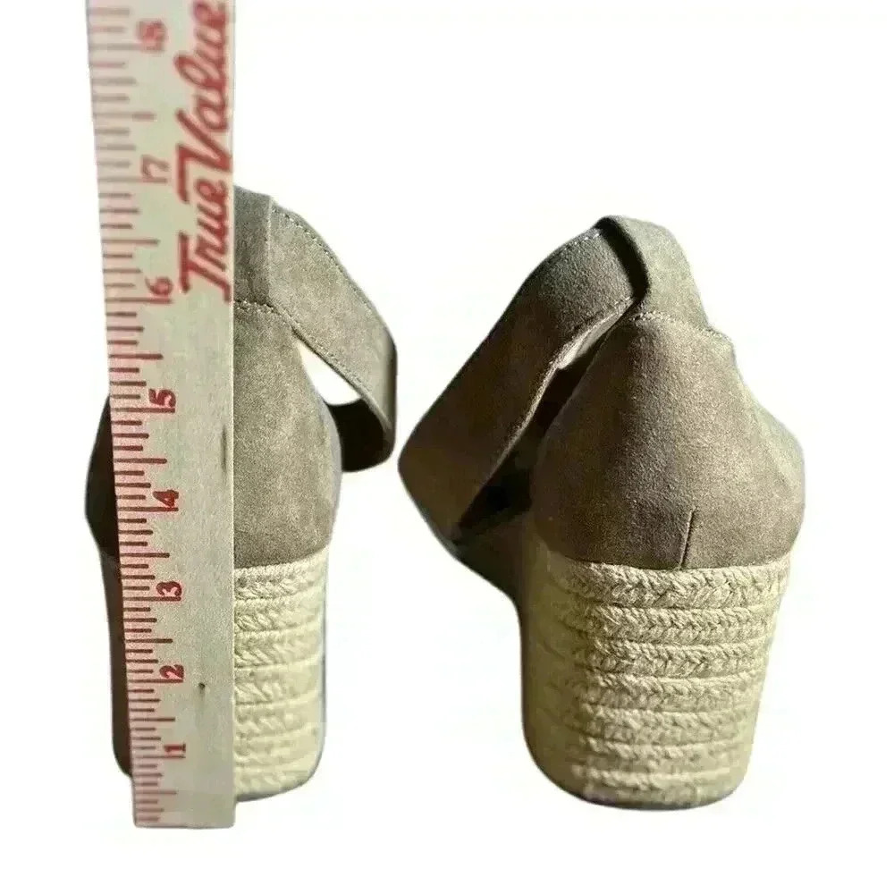 Hot tomato 9.5 wedge sandals Open Toed Camel Swede - Picture 9 of 12